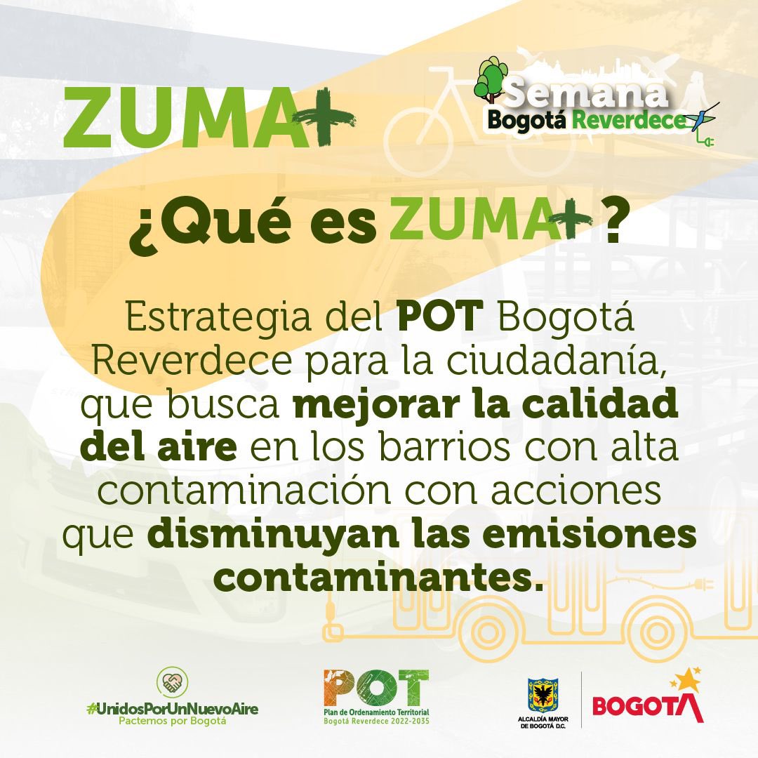 En la #SemanaBogotáReverdece y con el apoyo de <a href="/c40cities/">C40 Cities</a>, <a href="/Ambientebogota/">Secretaría de Ambiente</a>, <a href="/SectorMovilidad/">Movilidad Bogotá</a> y <a href="/planeacionbog/">Planeación Bogotá</a> comienzan la consolidación de la primera ZUMA – Zonas Urbanas por un Mejor Aire en <a href="/AlcaldiadeBosa/">Alcaldía Local de Bosa</a>.