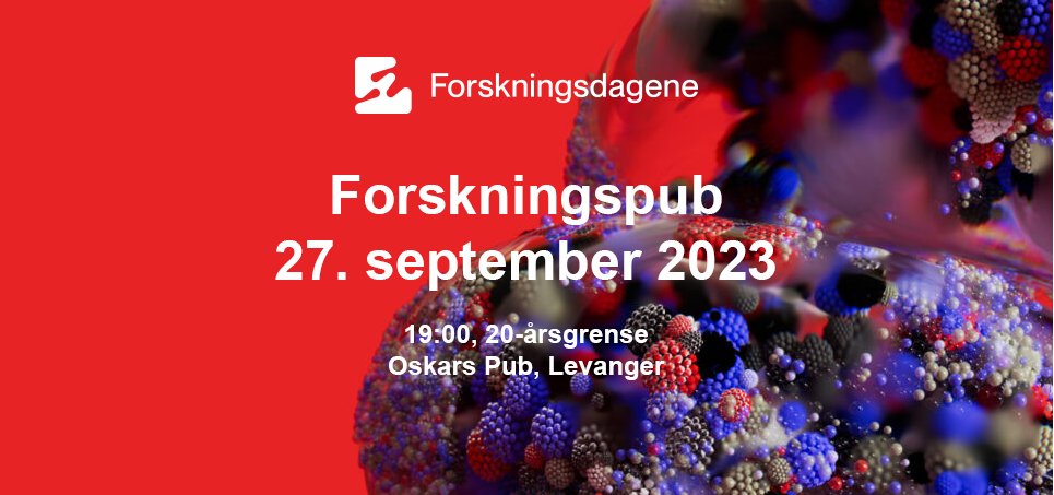 Befinner du deg nær Levanger 27. september anbefaler vi en tur på forskningspub!
I anledning #Forskningsdagene vil professor @steinak lede et spenstig forskerpanel med kunnskap om gener, fysisk aktivitet, overvekt og cøliaki. 
Velkommen!
Mer info: fb.me/e/3wuE2BQCg