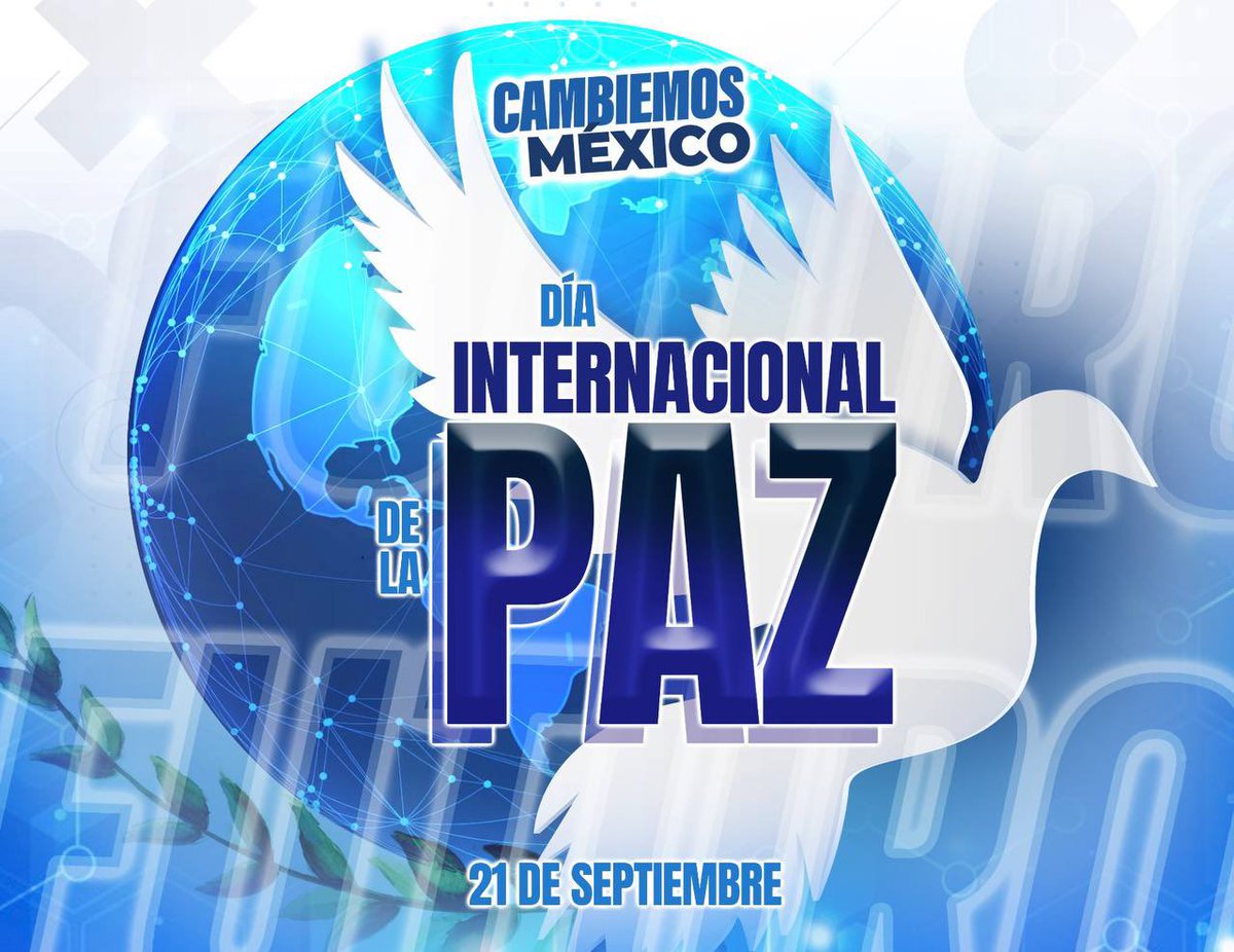 Queremos un México en paz, sin divisiones ni polarización, donde la gente viva sin miedo y respetando a los demás.

El Día Internacional de la Paz es una fecha que nos recuerda nuestro trabajo y compromiso para lograr ese país que anhelamos🕊️