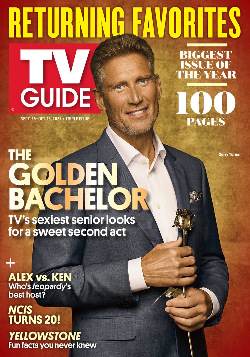 TV's sexiest senior looks for love this fall on #TheGoldenBachelor. Plus, #Jeopardy, #NCIS turns 20, and more in this issue of TV Guide Magazine.