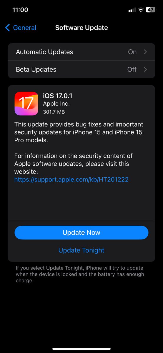 regardingtech4's tweet image. IOS 17.0.1 OUT!
Hope it fixes the #notificationbug
#apple #ios17 #stable #iphone #ipad