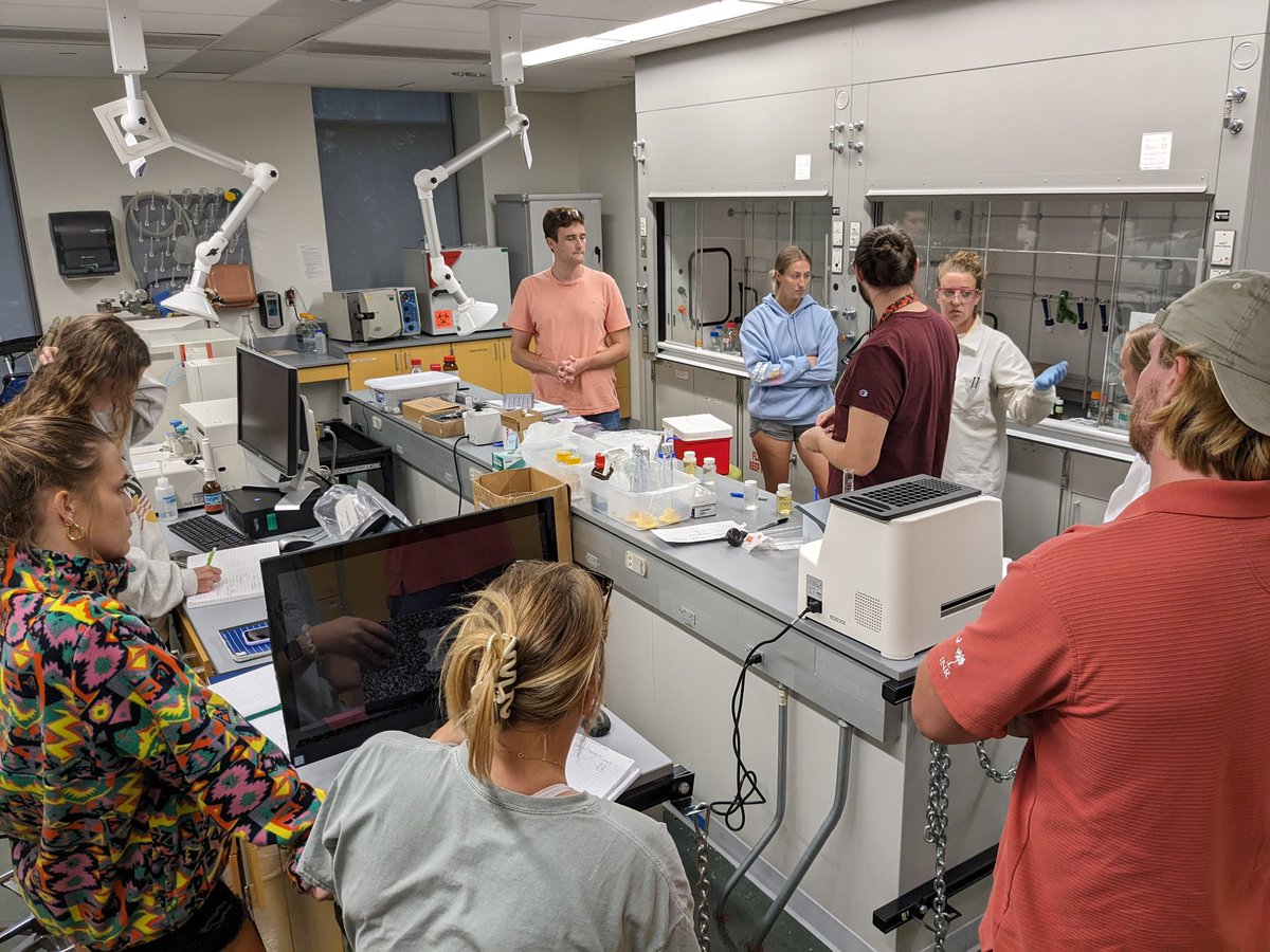Our Pollution in the Environment class did a field lab this week collecting water samples at Shem Creek! Thank you to Andrew and Cheryl from Charleston Waterkeeper for helping our students process water samples for measuring contamination! <a href="/ChasWaterkeeper/">Chas. Waterkeeper</a>