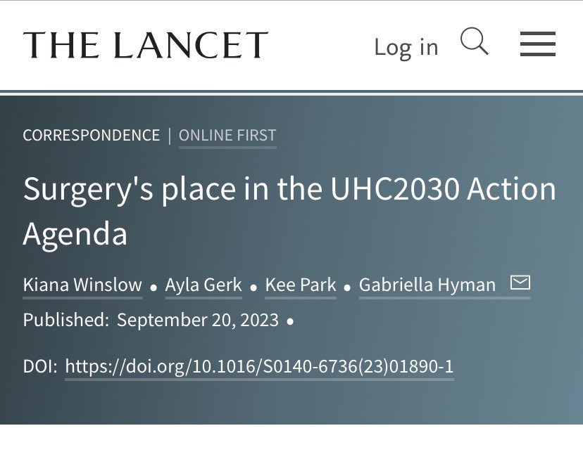 Ayla Gerk (@ayla_gerk) on Twitter photo Grateful to <a href="/TheLancet/">The Lancet</a> for ⏰ sharing our piece
As we assemble #today to deliberate on the future of #UHC at #UNGA78, let’s underscore the significance of #SAO‼️
#GlobalSurgery is indispensable to achieve #UHC2030, assuring equitable and resilient #healthcare systems🌎
#ActNow Grateful to <a href="/TheLancet/">The Lancet</a> for ⏰ sharing our piece
As we assemble #today to deliberate on the future of #UHC at #UNGA78, let’s underscore the significance of #SAO‼️
#GlobalSurgery is indispensable to achieve #UHC2030, assuring equitable and resilient #healthcare systems🌎
#ActNow