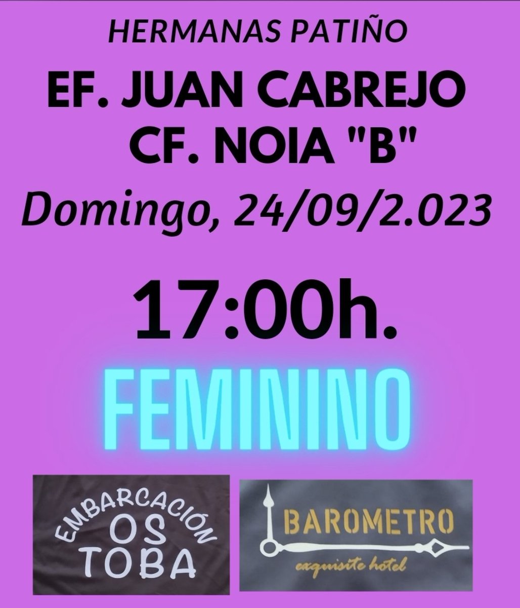 EscolaCabrejo's tweet photo. 🔵FEMININO🔵
Este vindeiro domingo será o debut en competición, por primeira vez, do noso equipo #Feminimo‼️⚽
Vas perder esta cita histórica? 🤩🥰💙💪
#EscolaCabrejo #ConcelloDeCamariñas https://t.co/9wQH4qHlI0