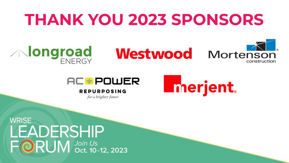 WRISEnergy's tweet photo. We would like to give a special shout out to our #WRISE2023 sponsors for their generous support of this year's Leadership Forum!  

Thank you to:
@LongroadTweet
@westwoodps
@MAMortensonCo
@ACPowerLLC
Merjent  

Get your tickets>> https://t.co/5nY4LpWCn9 https://t.co/kYa1oomLfM