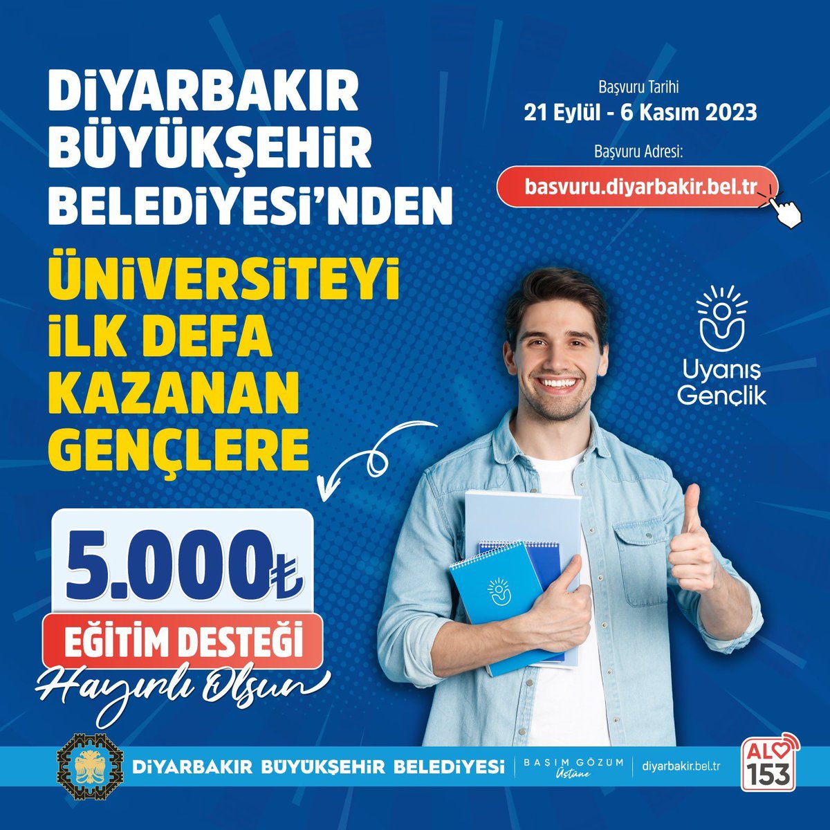 aliihsansu_'s tweet photo. 📚🔖@diyarbakirbld olarak eğitime ve öğrencilerimize destek olmaya devam ediyoruz...

📌#Diyarbakır’da ikamet eden 

📌Bu yıl için 2 yıllık veya 4 yıllık herhangi bir örgün eğitime kayıt olan üniversiteli gençlerimize,

🗓️Kasım 2023- Mart 2024 tarihleri arasında her ay 1️⃣0️⃣0️⃣0️⃣ ₺ olmak üzere 

TOPLAM 

5️⃣0️⃣0️⃣0️⃣ ₺ eğitim desteği veriyoruz.

Hayırlı olsun.

Başvuru için👇🏻

https://t.co/3rWAocvxR2