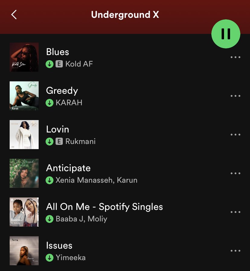 ProfessorXTunes's tweet photo. we decided to start this #UndergroundX playlist update with a “Winning 11” lineup of records from 13 female artistes killin’ it straight out of Africa 🌍💚 Enjoy

https://t.co/ocQnr3FJCL https://t.co/zmikV2Vt6k