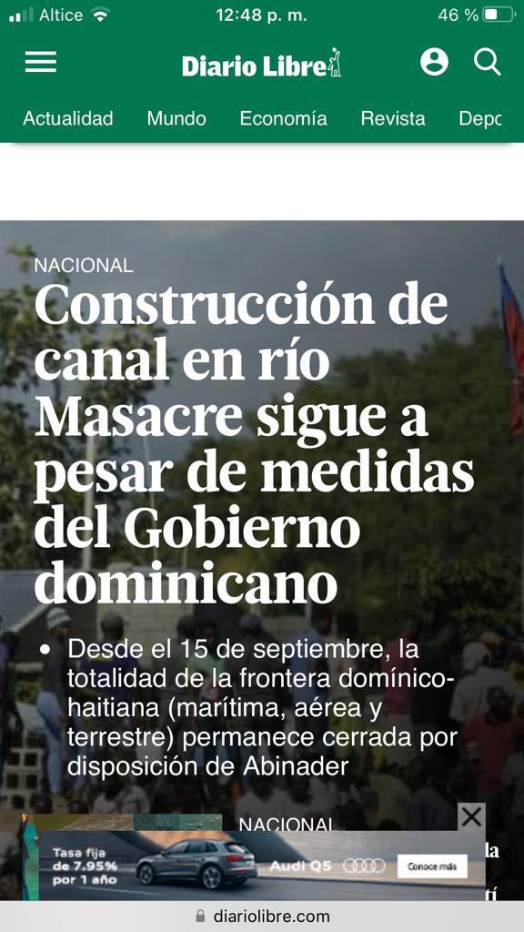 Si los haitianos persisten en sus desmanes de desviar el río Masacre, debemos hacer lo propio con el cierre de la frontera y, además, canalizar nosotros el río. Esa gente no entiende ningún lenguaje más que el uso de la fuerza. La diplomacia y la razón devienen inútiles.