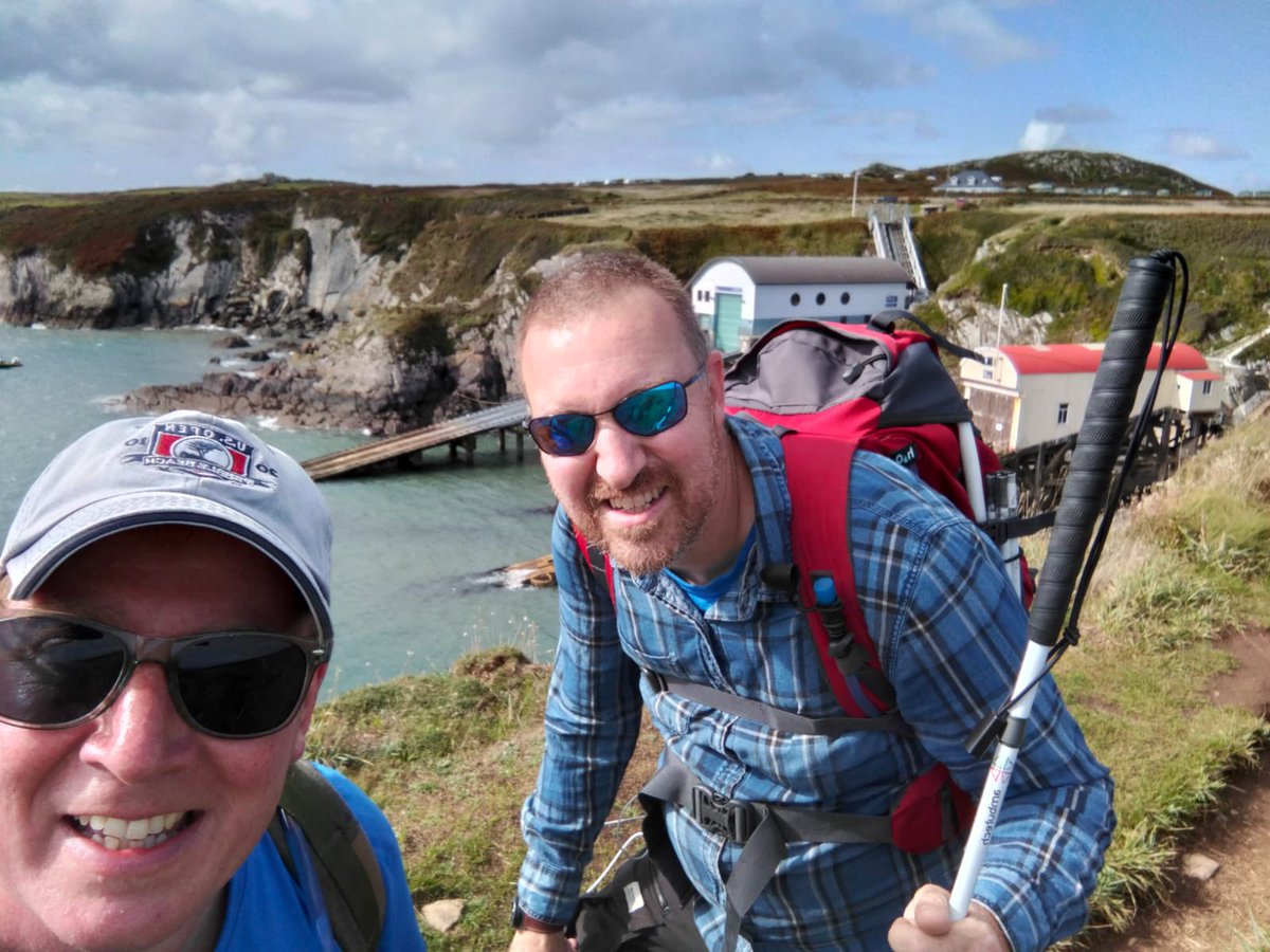 Incredible! 👨🏼‍🦯🌟
<a href="/blind_backpack/">Chris Owen</a> &amp; Dom are nearing the end of their 250km walk, having battled the elements &amp; tricky #Pembrokeshire coastal path. 

Chris is smashing stereotypes of what a #Blind person can do! 

#donate/retweet &amp; get them to their target! justgiving.com/page/blindmanw…