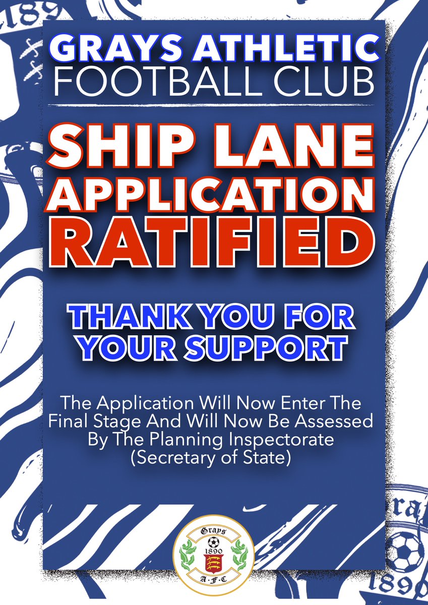 BREAKING NEWS: SHIP LANE APPLICATION RATIFIED
#GraysAthShipLane