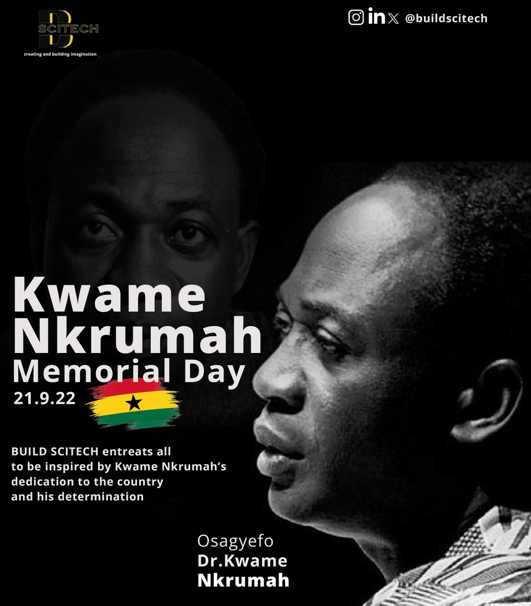 build_scitech's tweet photo. Ghana! Our beloved country... ~ Osagyefo Dr. Kwame Nkrumah #KwameNkrumahMemorialDay 
#revolution #sovereignty #nationbuilding #celebrate https://t.co/Y5VwRrOrr0