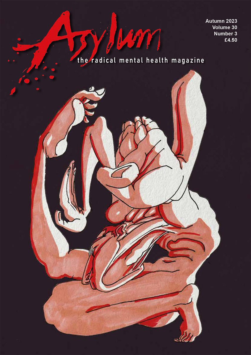 AsylumMagUK's tweet photo. Asylum magazine autumn issue out now.
Cover art by @AlexWiddowson 

Articles/reviews  by @RRowanOlive
Joseph Michael @AACritPsy @sam_thomas86  @HSpandler @nezsharpy Kyle Hulbert @madwomantalking @Adam Levon Brown, Miel Sloan, Lucette Davis, @micha_frazer @StopOxevision and more https://t.co/hqbVQKLKdV