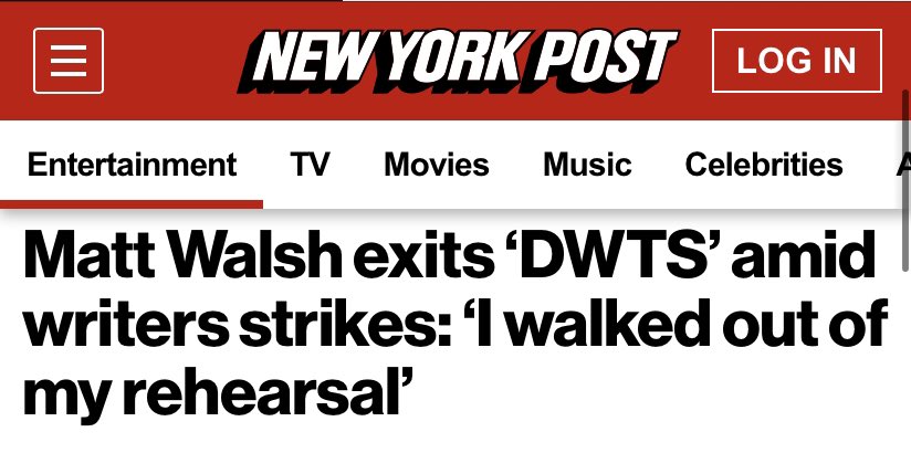 MattWalshBlog's tweet image. This is absolutely fake news. I don’t care about the Hollywood writers. They don’t deserve raises and most of them should be unemployed. I’m still doing the show.