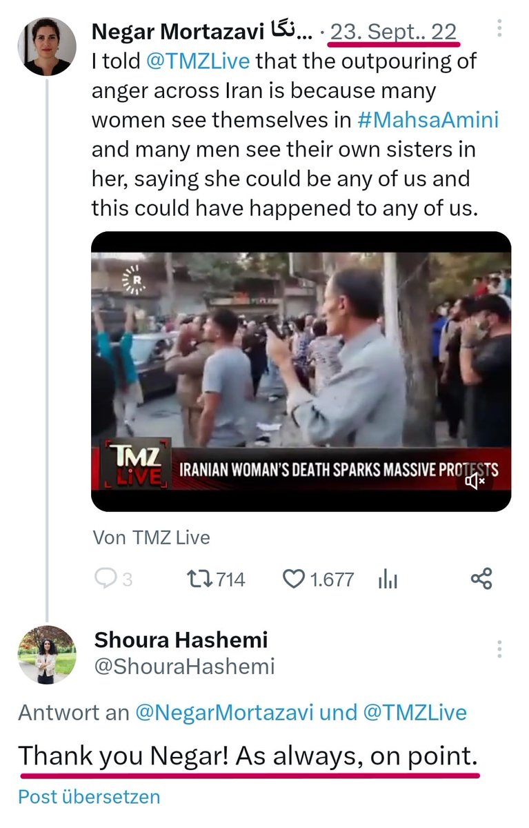 Farlouni's tweet photo. 1) What does Shoura Hashemi have to do with #NIAC and the nuclear deal (#JCPOA)?

In September 2022 (!), Shoura Hashemi thanks the well-known NIAC apologist Negar Mortazavi.
Her comment "on point, as always" is particularly interesting. AS ALWAYS ?!? 🕵️🧵 https://t.co/Mvf48NkRgk