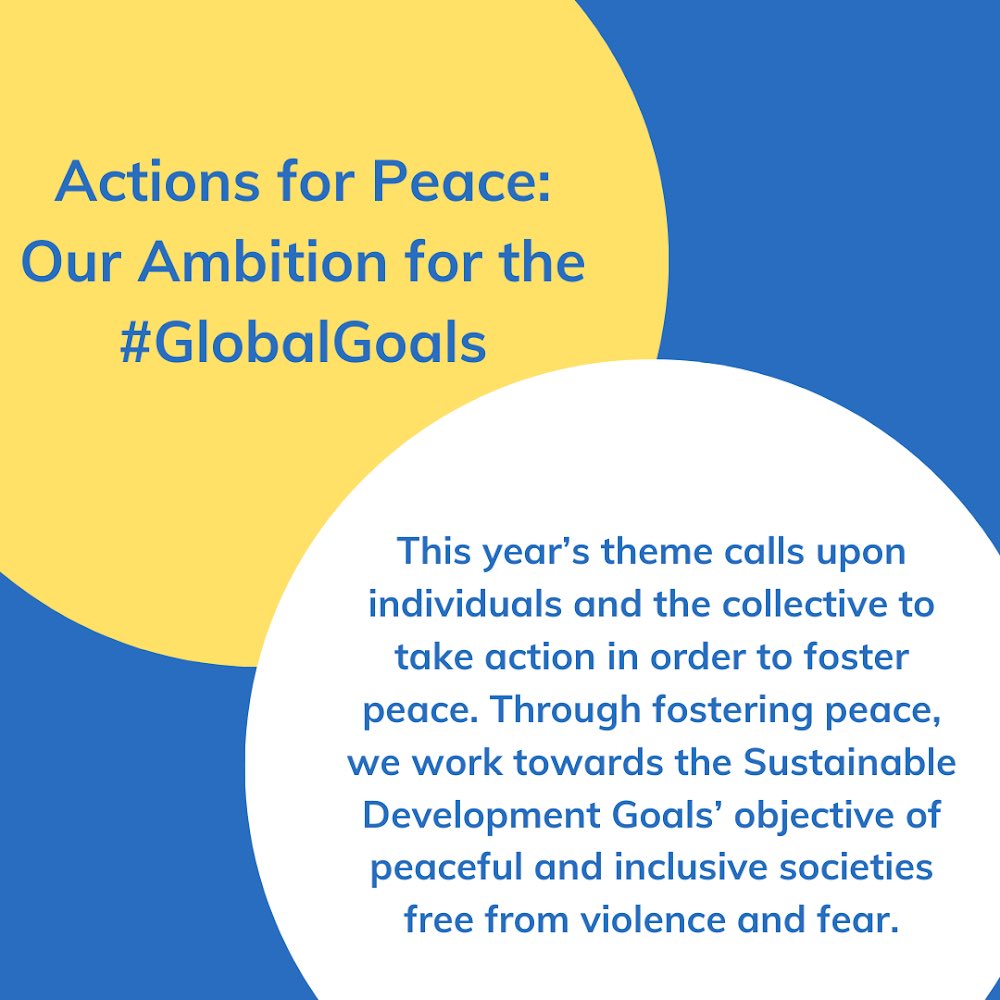 GenHumanRights's tweet photo. Happy International Peace Day!🕊️ This year's theme is Actions for Peace: Our Ambition for the #GlobalGoals. Swipe through to learn more about today and how you can take action☮️ https://t.co/bxuPJfva20