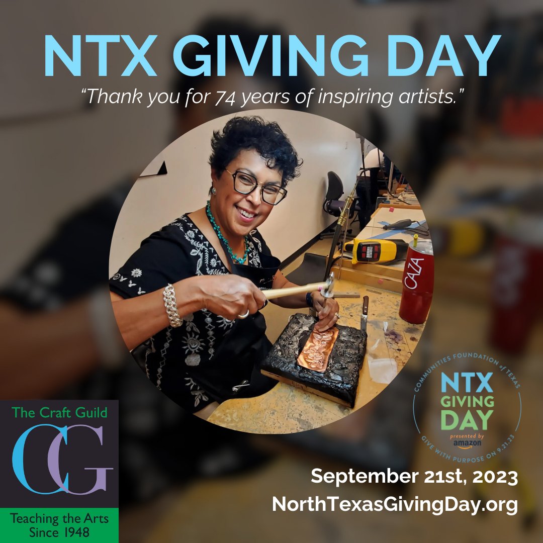 TheCraftGuild's tweet photo. Little over halfway through North Texas Giving Day!🤗
With your help our amazing instructors can continue to provide top tier instruction. Allowing those interested in art to flourish and express themselves in ways they never thought imaginable🎨
#CraftGuildofDallas #NTXGivingDay https://t.co/nlmN4gbFgS