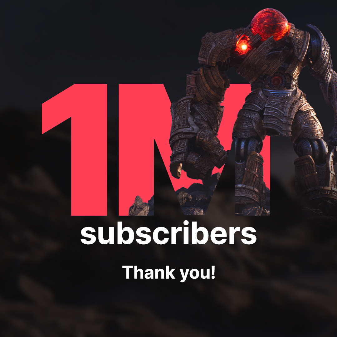 UnrealEngine's tweet image. Unreal Engine just hit 1 million YouTube subscribers 🟥 

Thanks for being part of our amazing community. Here's to more epic adventures together!