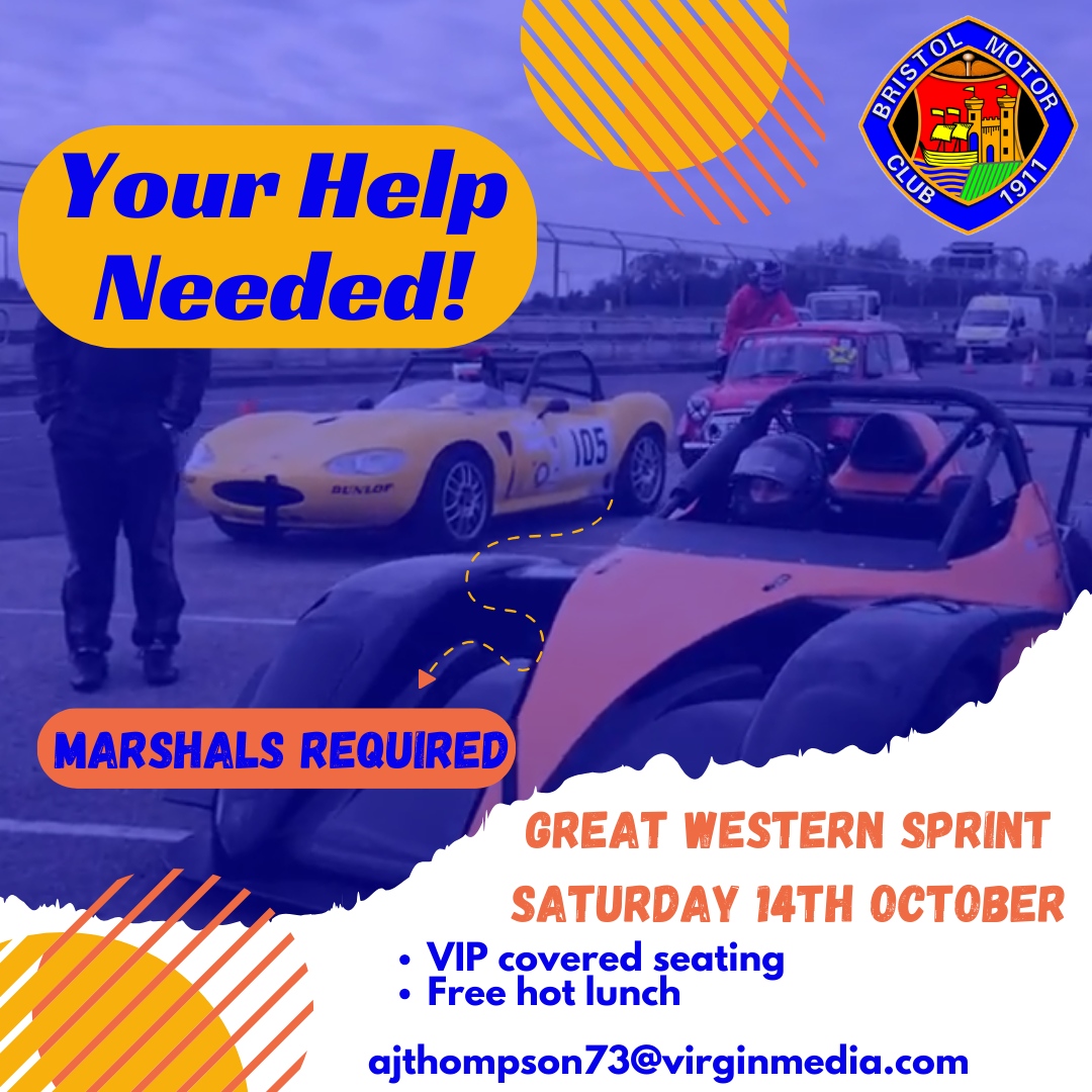 BristolMC's tweet image. Can you help on 14th October at Castle Combe Circuit?  We need marshals of all grades - first timers to experienced hands - for the final round of the British Sprint Championship.

Get in touch!

#bristol #motorsport #ourmotorsportuk #bristollife #competition #racing #race