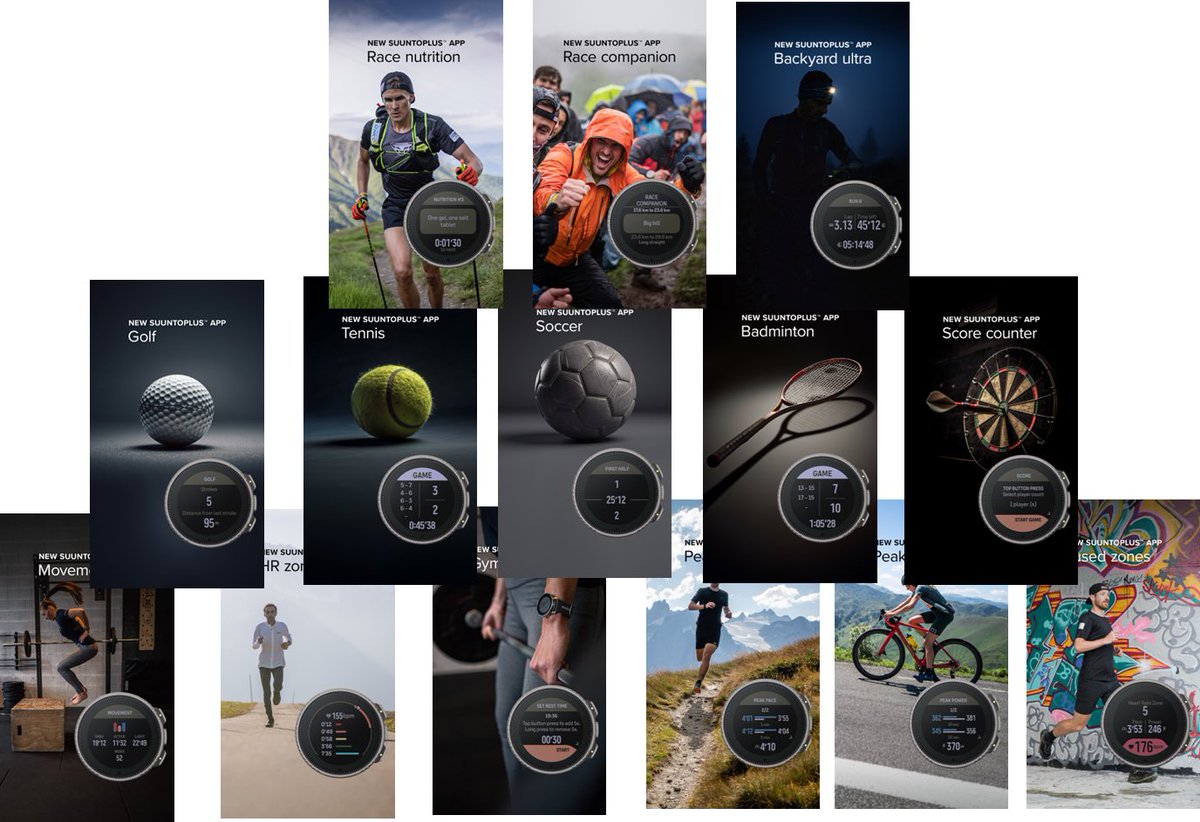 New range of SuuntoPlus sports apps just launched. Now selection is 70sports apps. Keep score, track movement or keep up with your race nutrition. Read more form Suuntoplus store in Suunto app or find the list from: suunto.com/fi-fi/sports/N…