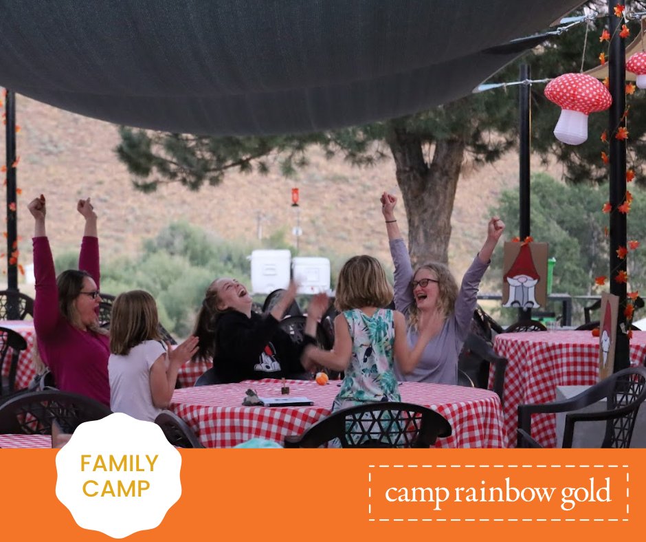 We're cheering for joy that Fall Family Camp is a week away! We can't wait to see everyone🧡. 

camprainbowgold.org/camps-and-prog…

#camprainbowgold #crg #keepshining #forthekids #camp #giveback #oncology #cancer #supportgroup #family #nonprofit #cancersucks #fighter #cancersurvivor #shine
