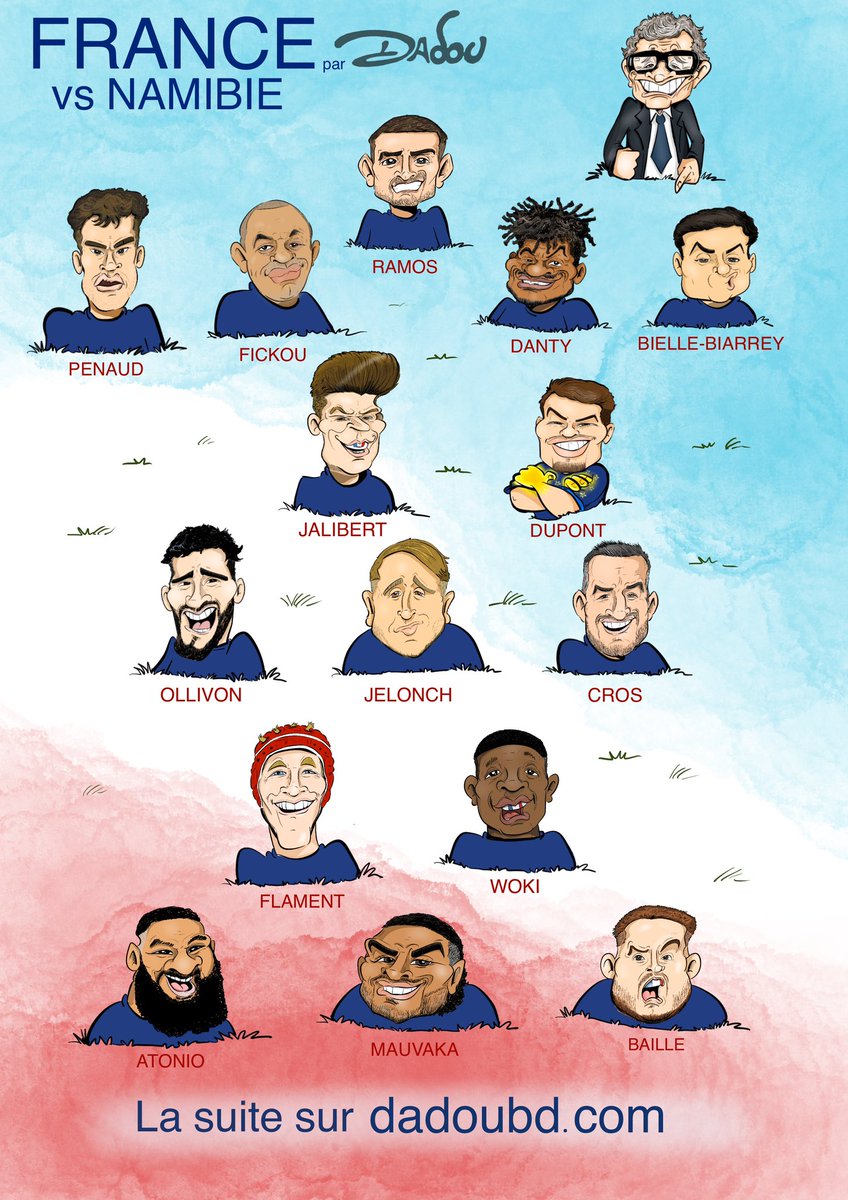 dadoubd's tweet photo. Tu aimes le rugby ? Tu supportes la France ? 
J’ai une surprise pour toi sur 

https://t.co/7ZNqh3iVLG

En attendant que tu cliques sur le lien et que tu fasses des heureux , la compo des Bleus pour France - Namibie 
#Dadou ✍🏻
#FRANAM #fra #RWC23 #RWC #AllezLesBleus https://t.co/xiKYzgyfT7