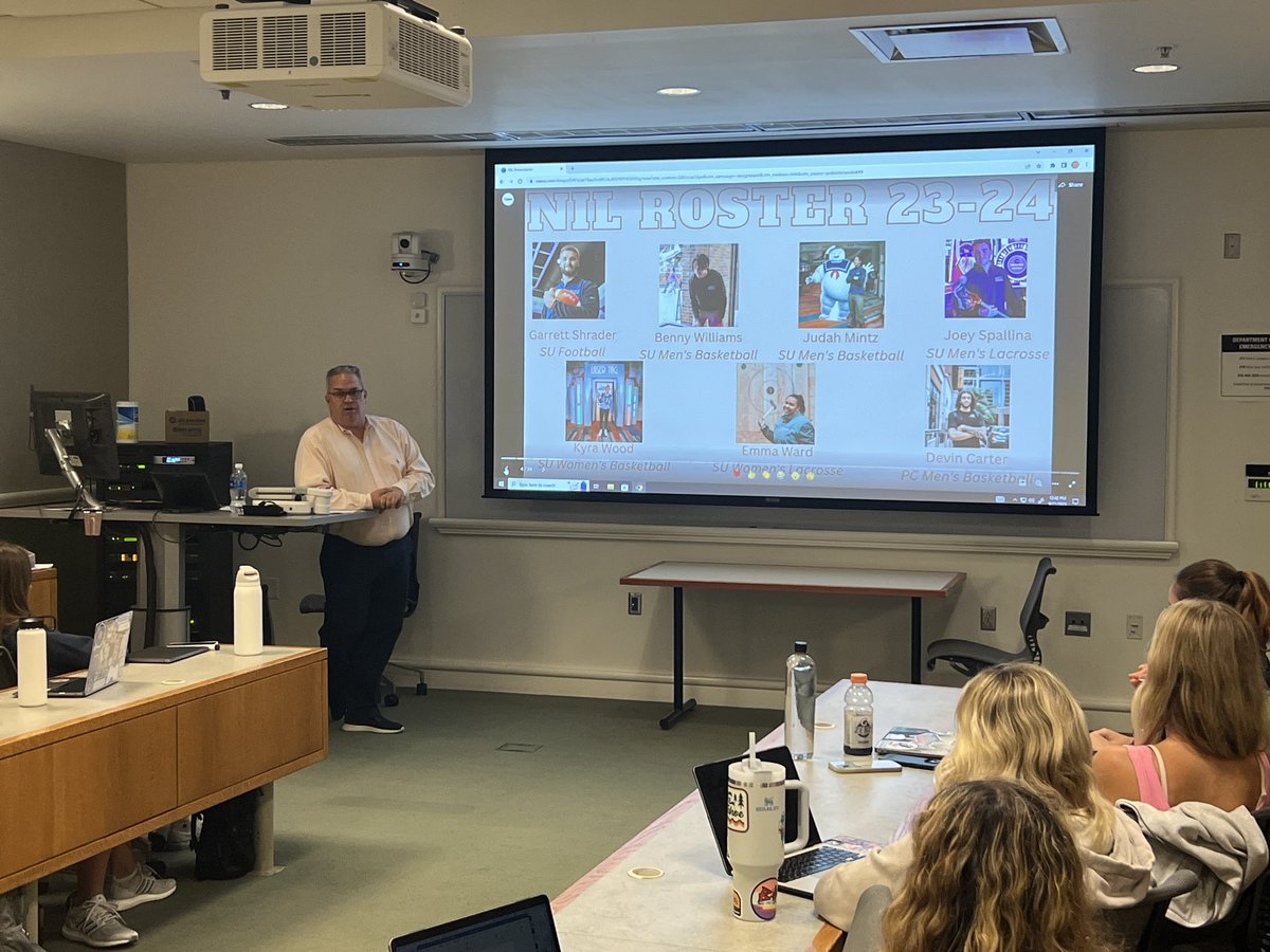 Dave Meluni (@davemeluni) on Twitter photo Great having <a href="/RobLuzzi/">Rob Luzzi</a> of Apex Entertainment and 100 Grill join my <a href="/SUSportMgmt/">SU Falk Sport Mgmt</a> NIL classes today, Rob and his team currently have 6 <a href="/Cuse/">Syracuse Athletics</a> SA’s as brand ambassadors for them. Thanks for being great supporters of NIL. Go 🍊 Great having <a href="/RobLuzzi/">Rob Luzzi</a> of Apex Entertainment and 100 Grill join my <a href="/SUSportMgmt/">SU Falk Sport Mgmt</a> NIL classes today, Rob and his team currently have 6 <a href="/Cuse/">Syracuse Athletics</a> SA’s as brand ambassadors for them. Thanks for being great supporters of NIL. Go 🍊