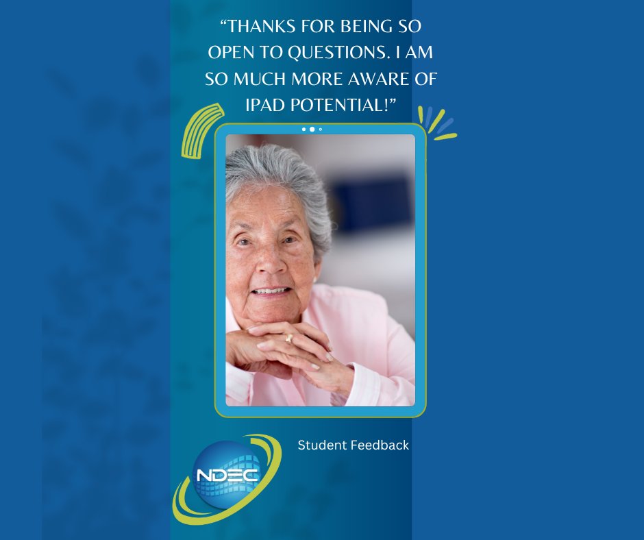 Check out NDEC's iPad class -  @susancorbett, #digitalequity, #digitalskills digitalequitycenter.org/classes/class_…