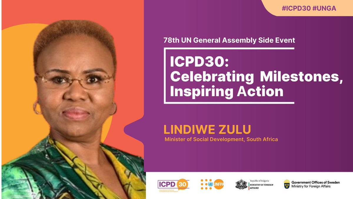 “The ICPD30 review process is an opportunity to agitate for commitment and urgent global action on those that we are lagging behind.” — @LindiweZulu6, Minister of Social Development of #SouthAfrica 📽 Watch the #ICPD30 conversation: unf.pa/cmi #UNGA