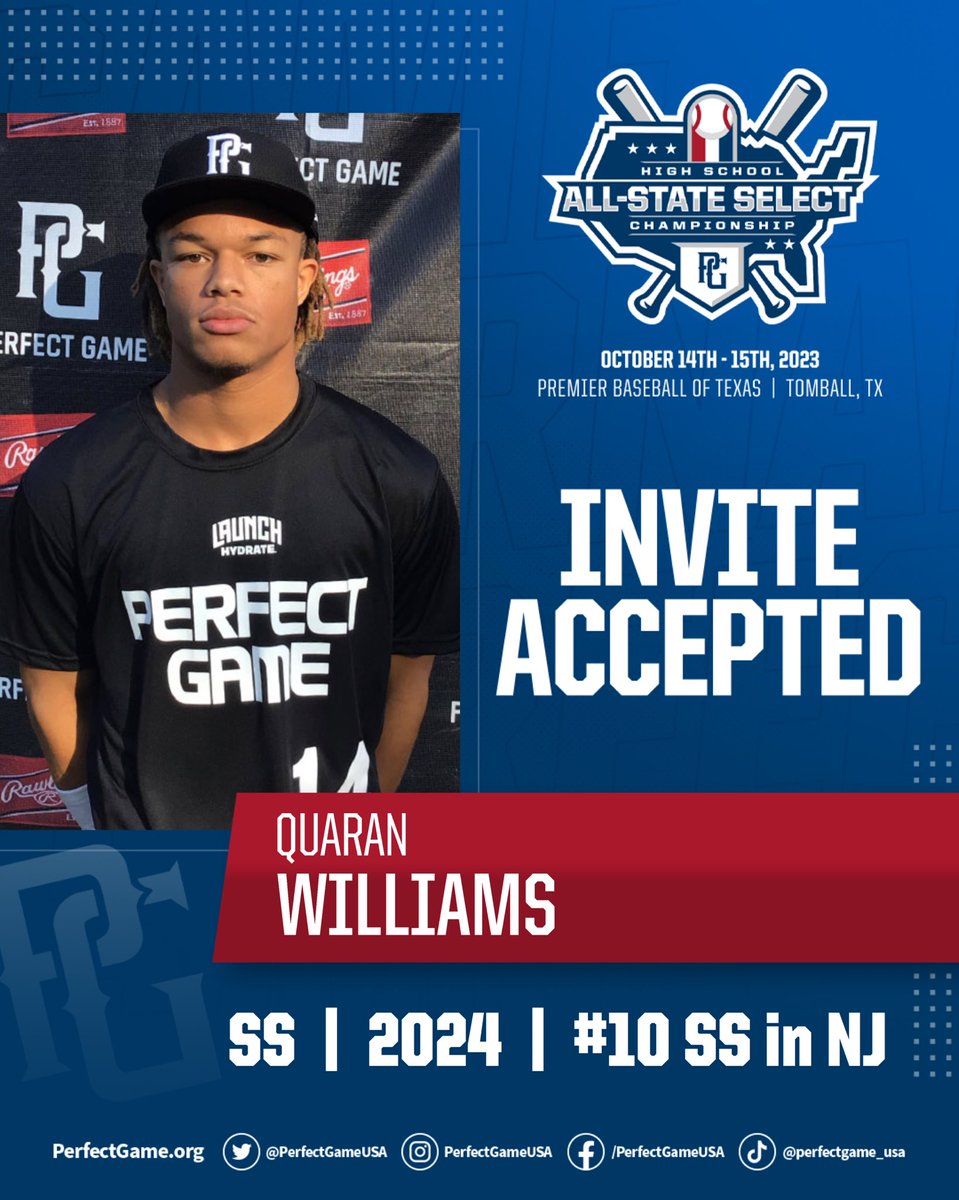 PG Showcases (@pgshowcases) on Twitter photo INVITE ACCEPTED ✅
Quaran Williams will be at the High School All State Select Championships in TX in Oct.👊
He is ranked as a Top 500 overall player in the country & showed big tools at #MAProspect, running a 6.61 w/ 88 IF velo💪
#HSAllState <a href="/PGMidAtlantic/">PG Mid Atlantic (NY, NJ, PA, MD,DE,DC)</a> <a href="/QuaranWilliams5/">Quaran Williams</a> INVITE ACCEPTED ✅
Quaran Williams will be at the High School All State Select Championships in TX in Oct.👊
He is ranked as a Top 500 overall player in the country & showed big tools at #MAProspect, running a 6.61 w/ 88 IF velo💪
#HSAllState <a href="/PGMidAtlantic/">PG Mid Atlantic (NY, NJ, PA, MD,DE,DC)</a> <a href="/QuaranWilliams5/">Quaran Williams</a>
