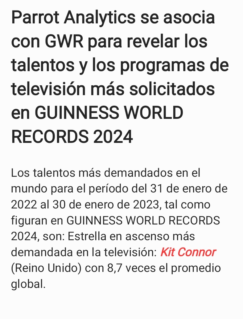 kitconnorlatam's tweet photo. Kit Connor: la estrella en ascenso más demandada ✨️

📝 TV MAS magazine https://t.co/A5lsiW9lkL