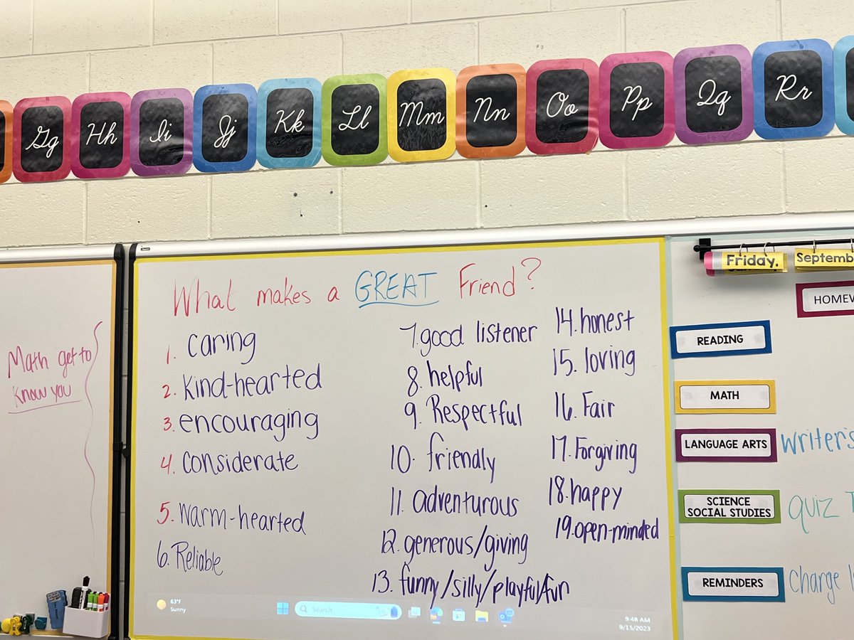 CBWarwickElem's tweet photo. Mr. Finger visited each classroom in the school to kick off the 2023/2024 school year! He read a book about friendship and then brainstormed with the class what they think makes a GREAT friend. The story and conversation were a great way to continue to build school community! https://t.co/QcsszdzLW0