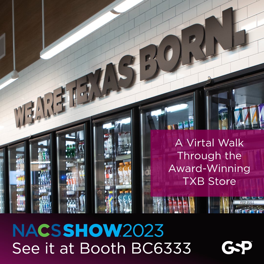 See how the Retail Environments team at GSP can bring your new brand to life in your stores. Take a virtual reality tour of @txbstores, the “Convenience Store of the Year”, in Booth #BC6333. More info: hubs.ly/Q021jhXg0

#NACS #cstore #conveniencestore #conveniencestores