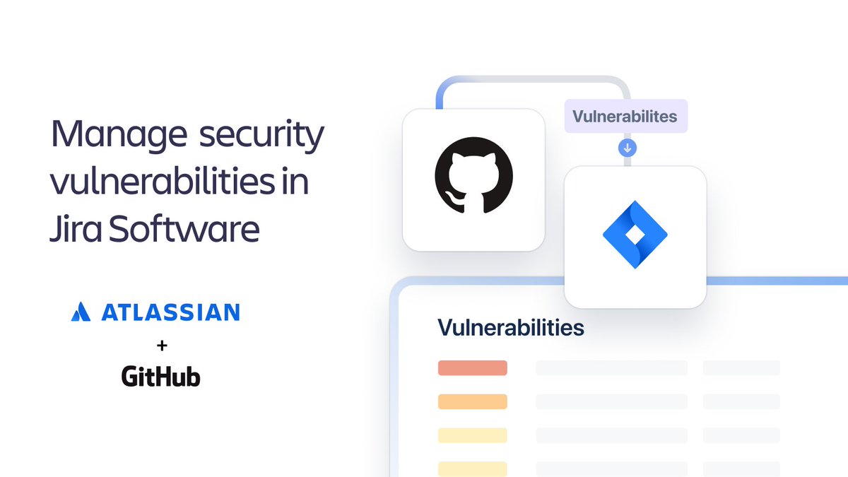 Jira's tweet photo. GitHub Advanced Security 🤝 Security in Jira

Manage vulnerabilities from all your tools directly in Jira where you plan your work. Get the details → https://t.co/rdpUksZCxI https://t.co/zchXexuBOZ