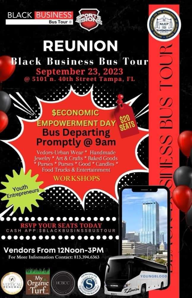 This Sat, Sep 23rd, Safe & Sound Hillsborough is excited to host up to 30 teens on an economic empowerment journey on the Black Business Bus Tour. If your youth is interested in joining us, contact info@safeandsoundhillsborough.org. #SafeSoundHillsborough #YouthEntrepreneurs