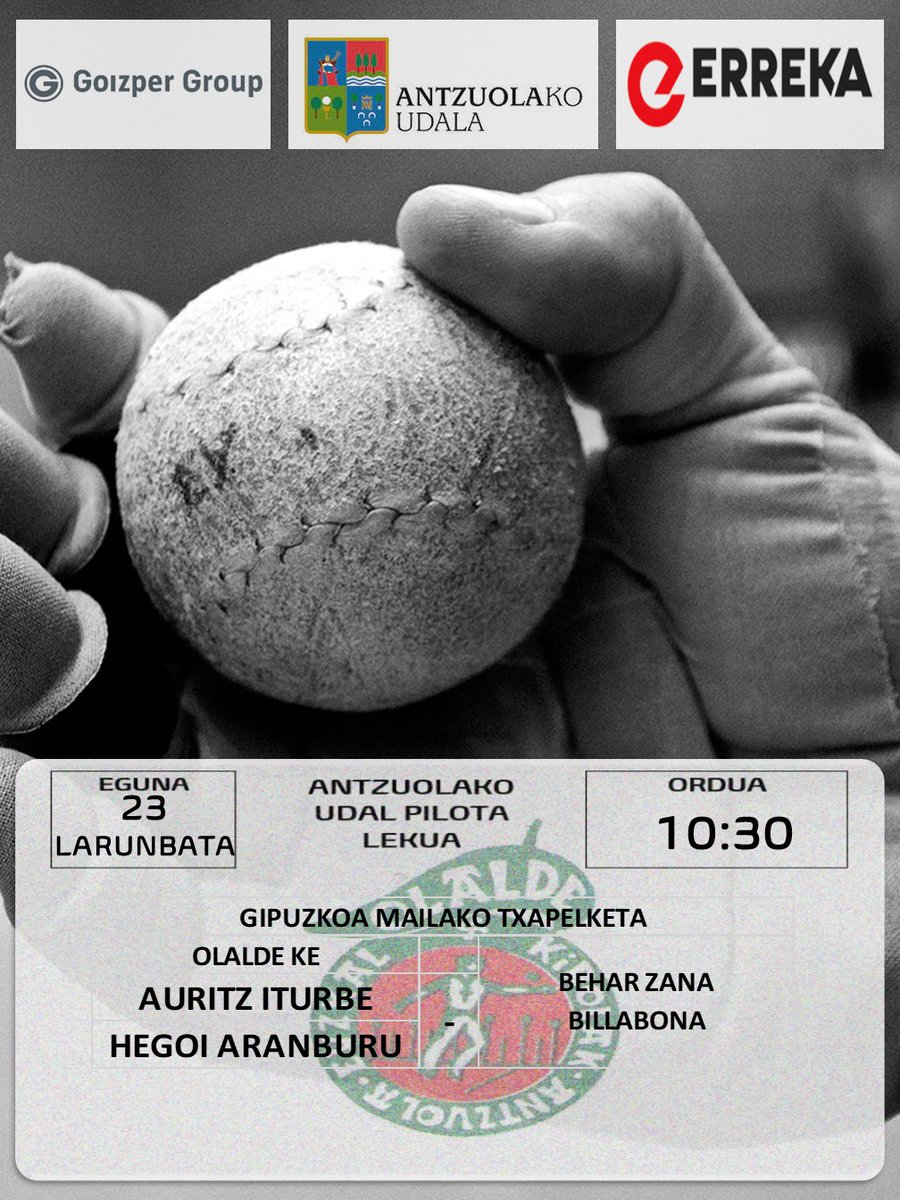 Bertan aste honetan jokatuko diren partiduak. 
#Antzuola #Gipuzkoa #Pilota #Kirola