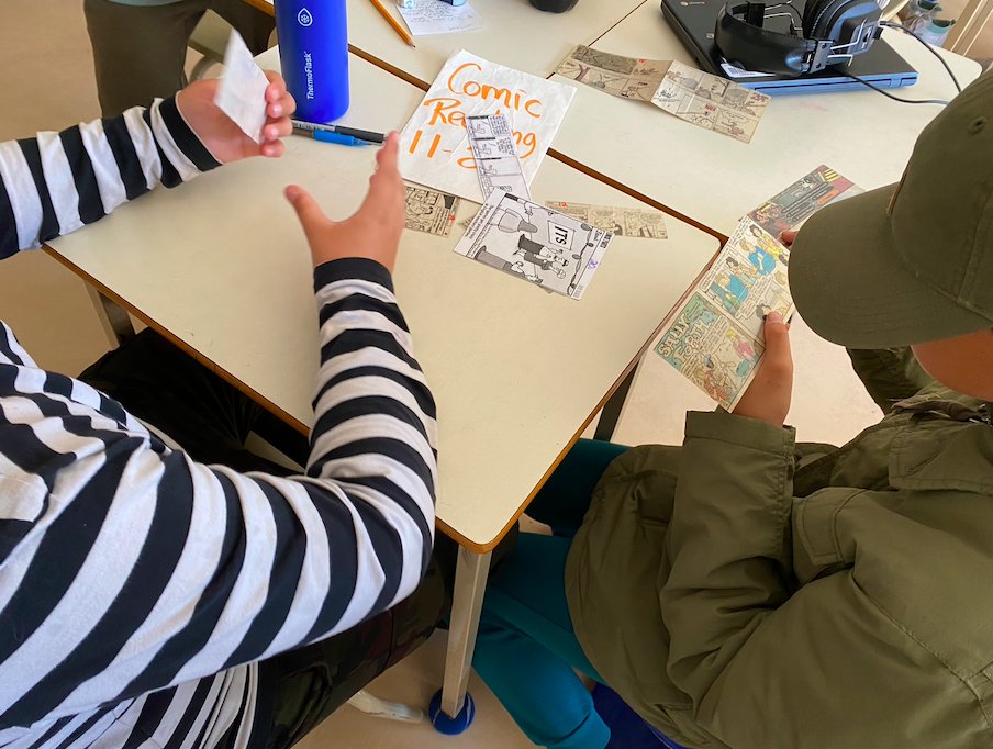 BPSHawks6's tweet photo. Students building their literacy skills by reading, listening and watching materials and then discussing and supporting their opinions. #BPSHawks6 #BPSHawksLearn #WeAreCBE https://t.co/QXWOcffssM