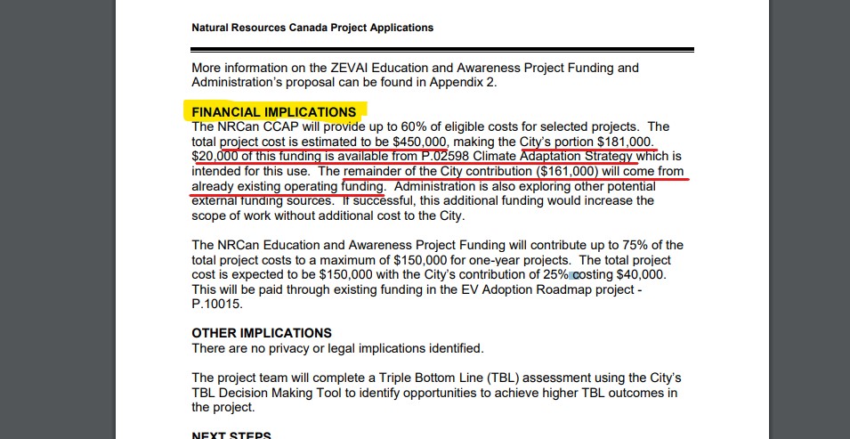 MattYoungCTV's tweet photo. SASKATOON CITY SPENDING:  Admin recommends city apply to feds for funding of economic analysis of impacts of climate change.  City would spend $181K (feds 269K).  $161K from city would come from existing operating funds. #yxe #skpoli #yxecc 

RPT Below!
https://t.co/6q4Hha7tXh https://t.co/7yqn6Ur3zY