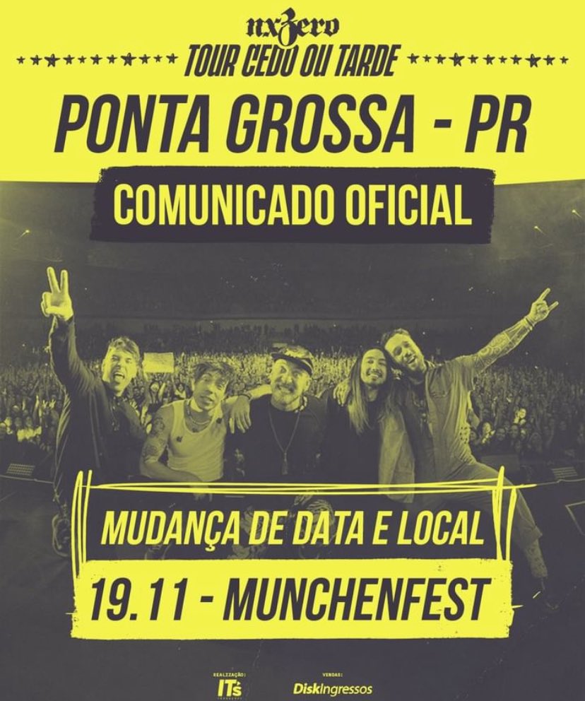 johnnypeoplenx's tweet photo. “Tivemos uma mudança de data e local! Nosso novo encontro será no dia 19/11 na @munchenfest.pg 🤟

Os ingressos já adquiridos para 22/09 continuam válidos para a nova data e local. Para informações sobre reembolsos vocês podem entrar em contato com a @diskingressosoficial” https://t.co/ZJZSn3sWzg