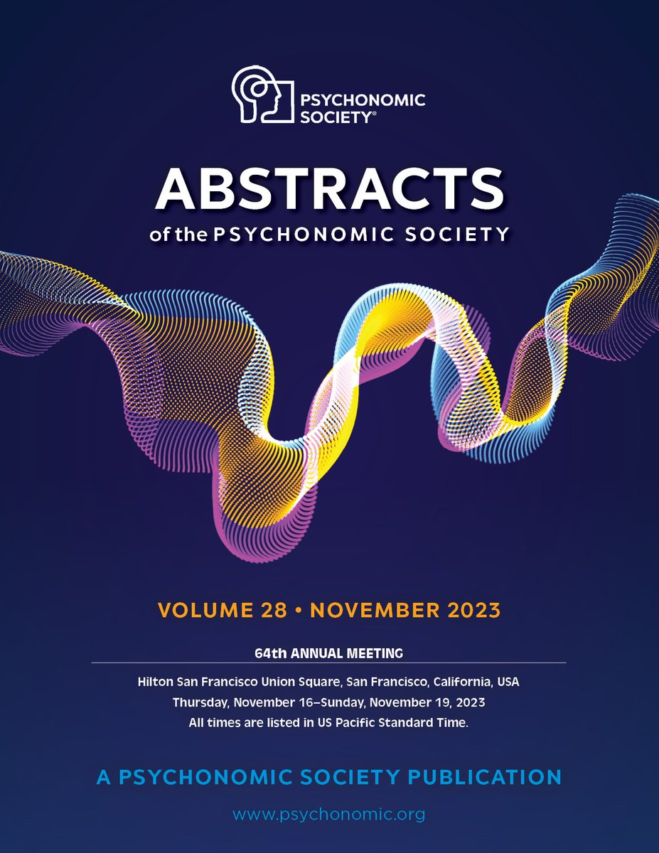 PS is pleased to share that the Abstract Book for the 2023 Annual Meeting is now available for viewing and download: bit.ly/3LUVj8H #psynom23