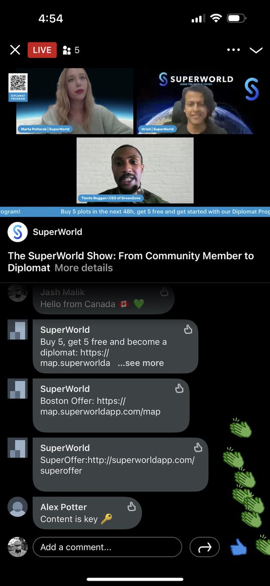✨whateverman✨🎙 (@what3verman) on Twitter photo So amazing to see our Super Citizen <a href="/GreenZone__/">GreenZone</a> on LinkedIn Live with <a href="/hrishlotlikar/">Hrish Lotlikar</a> <a href="/superworldapp/">SuperWorld</a> 💚💚💚
This is the power of being a diplomat in SuperWorld and a beautiful collaboration that’s empowering people to recycle ♻️ and get rewarded for their efforts! So amazing to see our Super Citizen <a href="/GreenZone__/">GreenZone</a> on LinkedIn Live with <a href="/hrishlotlikar/">Hrish Lotlikar</a> <a href="/superworldapp/">SuperWorld</a> 💚💚💚
This is the power of being a diplomat in SuperWorld and a beautiful collaboration that’s empowering people to recycle ♻️ and get rewarded for their efforts!
