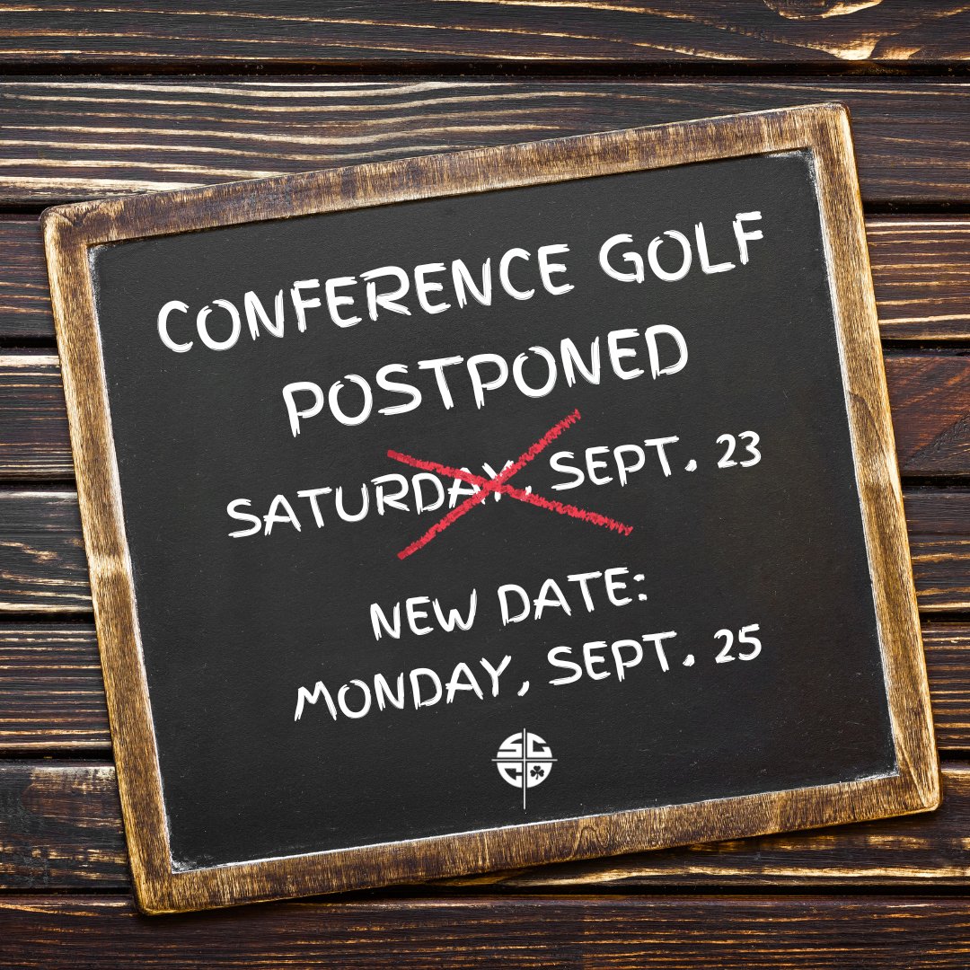 ScotusCC's tweet image. 🚨CENTENNIAL CONFERENCE GOLF POSTPONED🚨

The tournament is postponed to Monday, September 25 at Quail Run Golf Course. 9:00 AM start.

@bergancatholic @ConcordiaOmaha @AquinasNation @Linc_Christian @LLActivities @NeumannCavs @GICC_Crusaders @kearneycatholic @HCSBluehawks