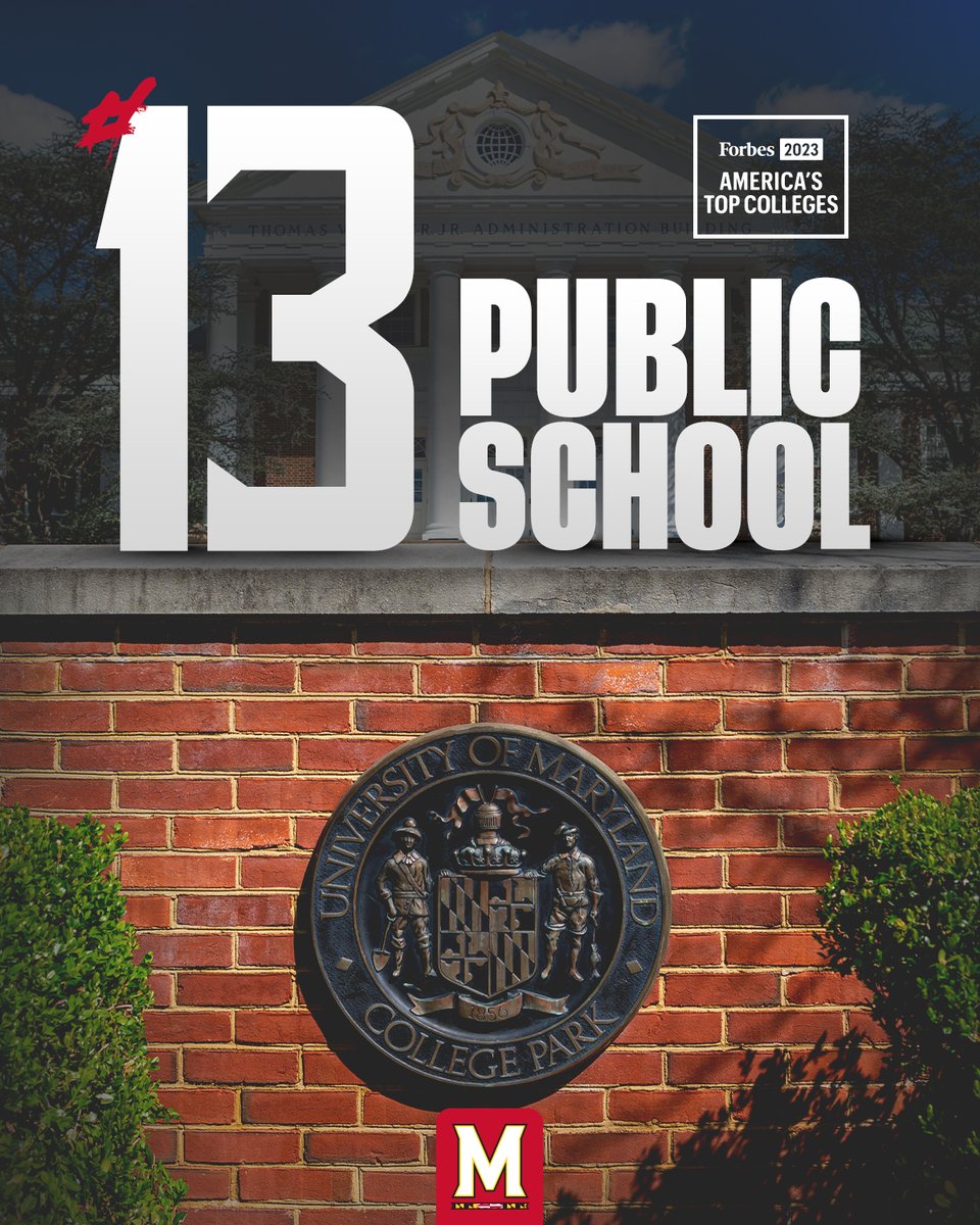 🐢📈 The University of Maryland was ranked the 13th best public school in the nation by @Forbes!