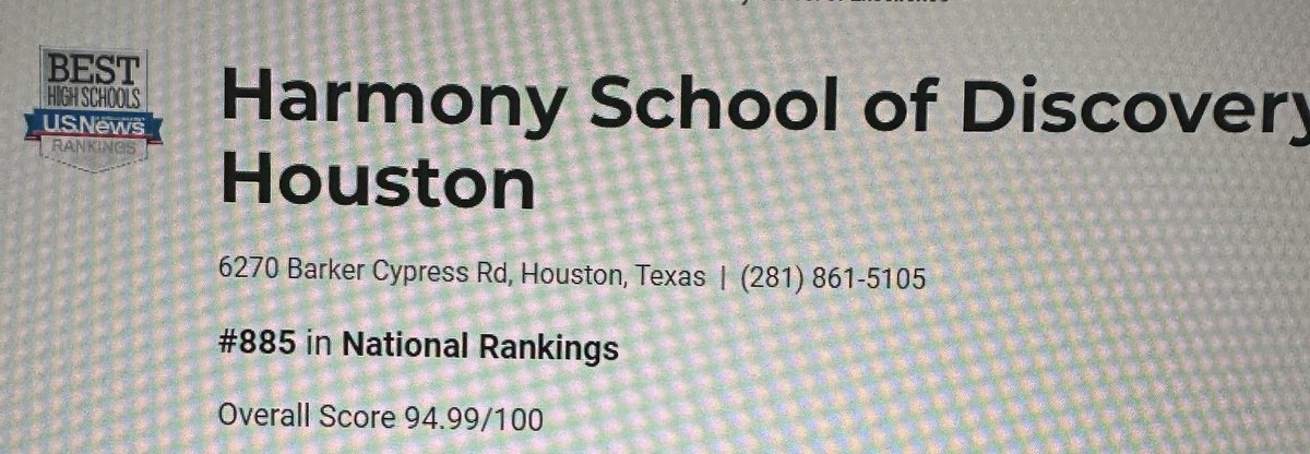 DokmenTx's tweet photo. Congratulations to @HarmonyEdu @hpshoustonnorth being ranked top In Houston and Texas. @Jon_RosenthalTX @KristiFogle @TeamBettencourt @willhickman @AnhGilmoreHTX @KaanCamuz https://t.co/TdjVnTGW4A