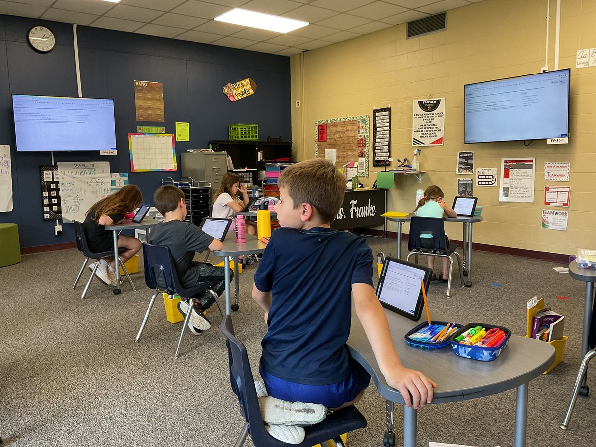 Fairview 3rd graders <a href="/MrsFrankePCSD/">Cathy Franke</a> are practicing their new HMH reading curriculum assessment on their iPads for the first time.  They are learning to navigate all of the test taking tools, follow multi-step directions, and beginning to be independent thinkers! <a href="/PCSD_FV/">Fairview Elementary</a>