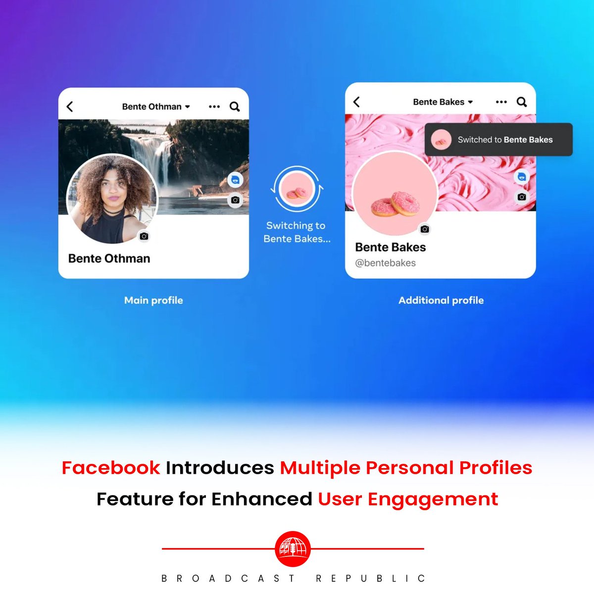 Facebook has unveiled a new feature allowing users to create multiple personal profiles, a move aimed at enhancing user engagement by enabling more distinct and organized interactions.

#BroadcastRepublic #Facebook #SocialMedia #PersonalProfiles #UserEngagement #PrivacyControl