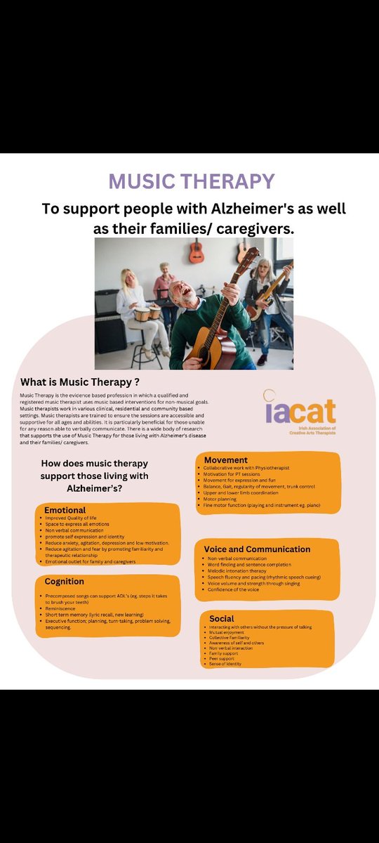 The benefits of Music therapy for those living with Dementia and their families. 
#Musictherapy #WorldAlzheimersDay