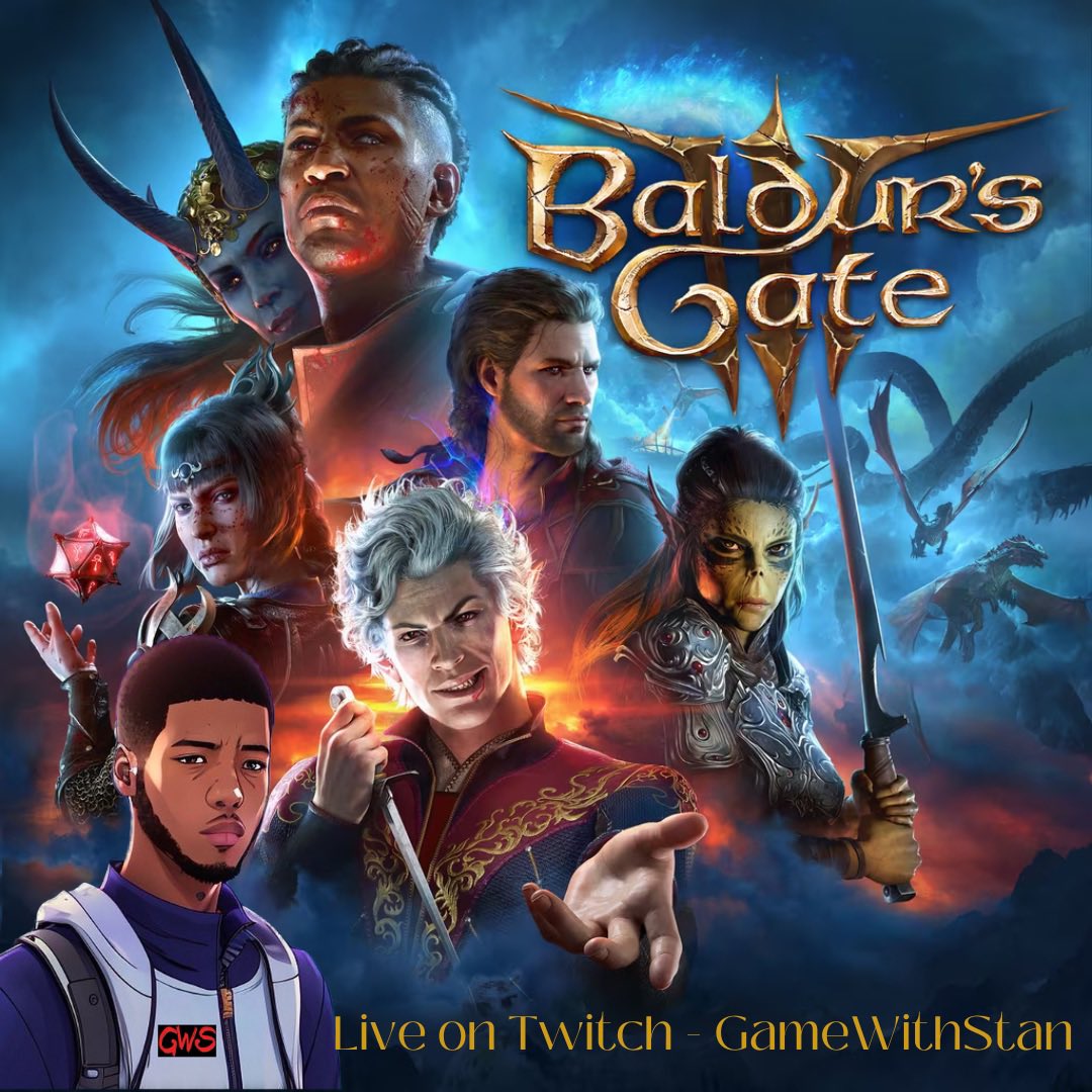 GameWithStan's tweet image. 🎥 WE LIVE!! 🔴🔴 

#BaldursGate3 with the community poll so the chat can get involved with the decisions 😜 

Twitch.tv/gamewithstan

#larianstudios #twitch