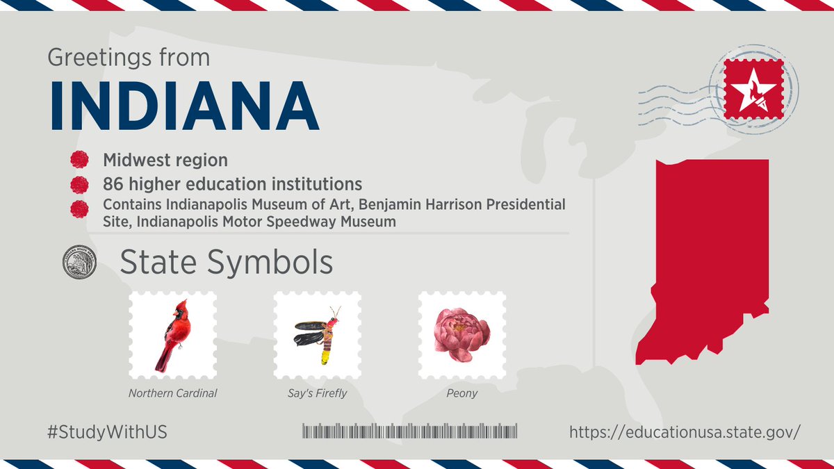 GilMattos's tweet photo. Looking to visit the Indianapolis Museum of Art, learn about automobiles at the Indianapolis Motor Speedway Museum, or study at one of 86 colleges and universities?  Howdy, Indiana! Experience The Hoosier State, #Indiana ➡️ https://t.co/8MBuSh5KOz
#EducationUSA #ccbeufranca #bnc https://t.co/iznwaDsUl1