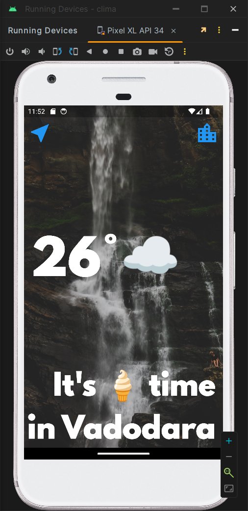 A_Harsh97's tweet photo. #100DaysOfCode Day 38 🚀

My weather App Clima is completed✅.
Today I created last screen of this app to get weather⛅️ of any city by just entering cityname. https://t.co/p3Da2JO9dT