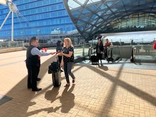 transportworker's tweet photo. Unruly passengers have been allowed to intimidate, harass &amp; abuse airport &amp; airline workers w/out serious consequences. TWU flight attendants are at Denver Intl Airport today raising awareness &amp; calling for passage of the Protection from Abusive Passengers Act. #AssaultWontFly https://t.co/JOnNH30TT3